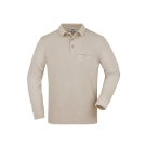 Polo workwear homme manches longues et poche poitrine