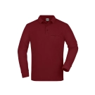 Polo workwear homme manches longues et poche poitrine