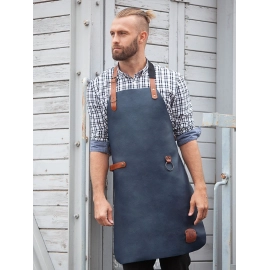 Tablier à bavette en cuir