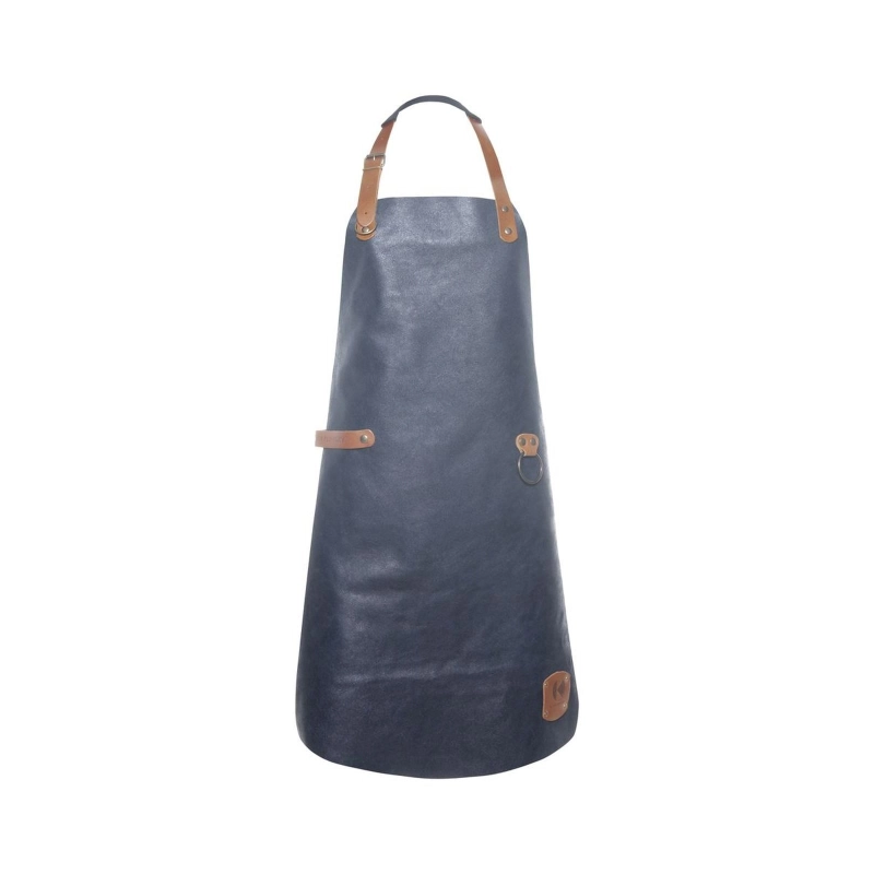 Tablier à bavette en cuir