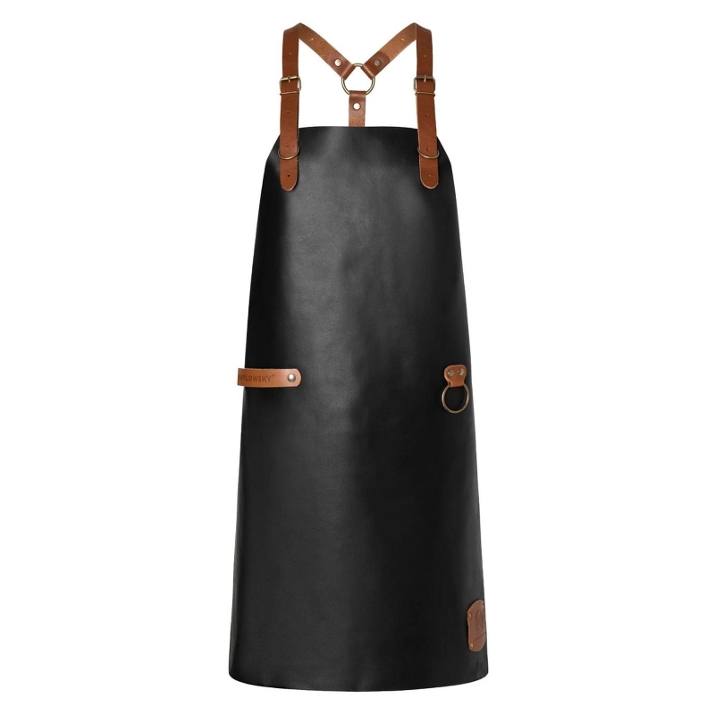 Tablier à bavette en cuir X-Style avec bretelles croisées