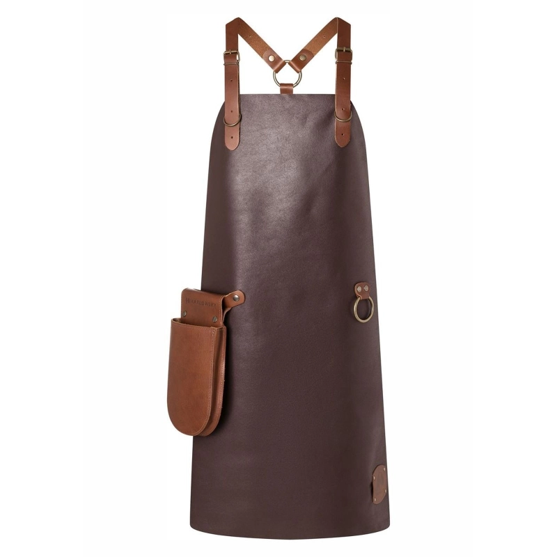 Tablier à bavette en cuir X-Style avec bretelles croisées