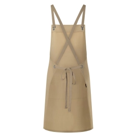 Bib Apron With Crossed Ribbons And Big Pocket