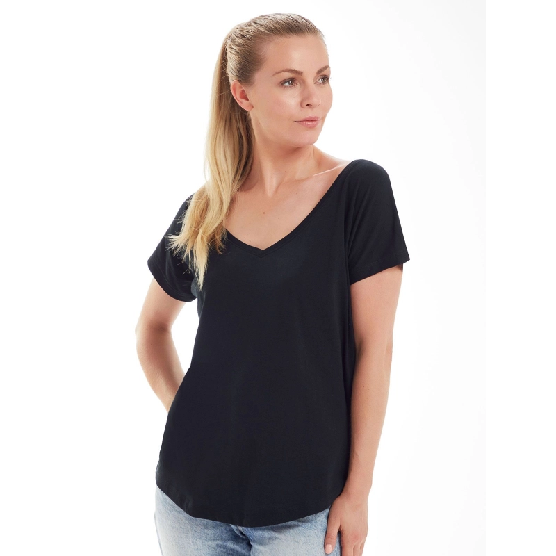Loose Fit V Neck T femme