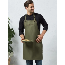 ‘Barley’ Contrast Stitch Sustainable Bib Apron