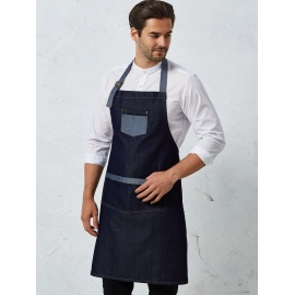 "Domain" Contrast Denim Bib Apron