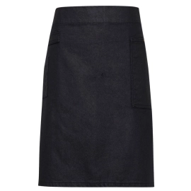 "Division" Waxed Look Denim Waist Apron