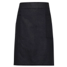 "Division" Waxed Look Denim Waist Apron