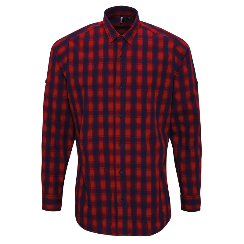 Chemise m.l. à carreaux en coton "Mulligan" homme