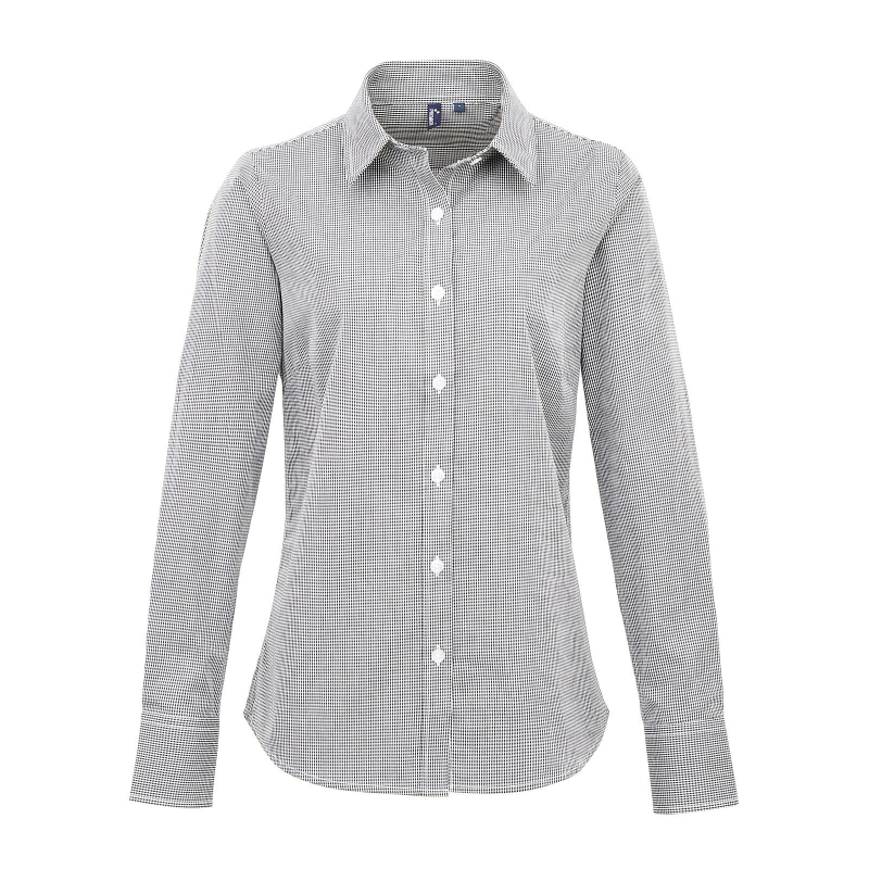 Ladies' Long Sleeve Microcheck Gingham Shirt