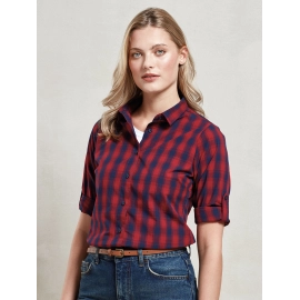 Ladies' LSL 'Mulligan' Check Cotton Bar Shirt     t