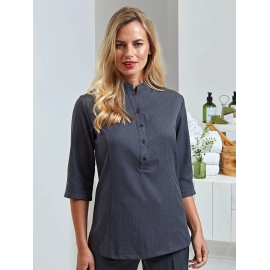 "Verbena" Linen Look Button Up Beauty Tunic