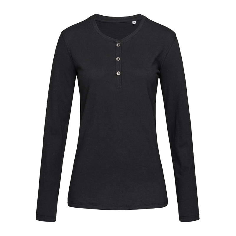 Tee-shirt à manches longues avec boutons pour femmes