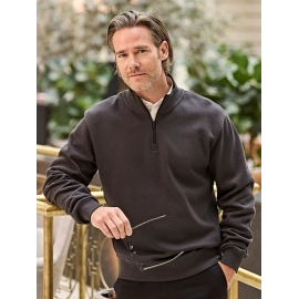 Ribbed Interlock Half Zip