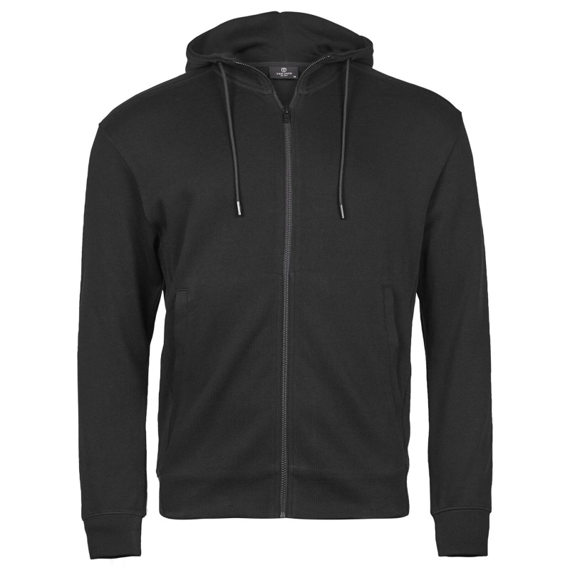 Ribbed Interlock Hooded Full Zip