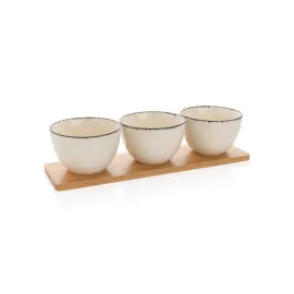 Set de cuencos Ukiyo de 3 piezas con bandeja de bambú