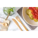Reusable bamboo travel cutlery set