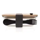 Fiambrera de vidrio con tapa de bambú