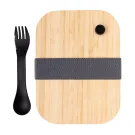 Fiambrera de vidrio con tapa de bambú