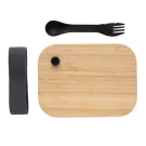 Fiambrera de vidrio con tapa de bambú