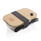 Fiambrera de vidrio con tapa de bambú