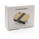 Fiambrera de vidrio con tapa de bambú
