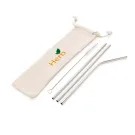 Juego de pajitas reutilizables de acero inoxidable de 3 uds