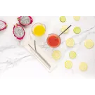 Juego de pajitas reutilizables de acero inoxidable de 3 uds
