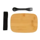 Portapranzo in acciaio con tappo in bambù e spork