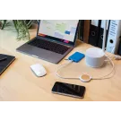 Cavo 3 in 1 con caricatore wireless in bambù da 5W Cavo 3 in 1 con caricatore wireless in bambù da 5W