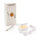 3-in-1 cable with 5W bamboo wireless charger 3-in-1 cable with 5W bamboo wireless charger