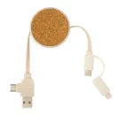 Cavo retrattile 6 in 1 in sughero e grano