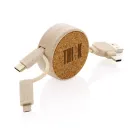 Câble rétractable 6 en 1 en liège et fibre de paille