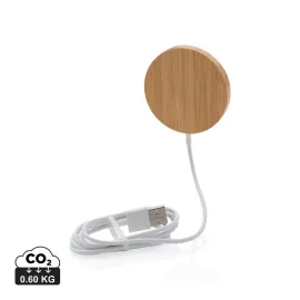 Chargeur magnétique sans fil en bambou 10W