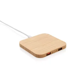Caricatore wireless 5W in bambù con USB