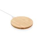 Cargador inalámbrico redondo de 5W de bambú
