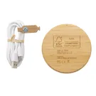 Cargador inalámbrico redondo de 5W de bambú