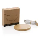 Cargador inalámbrico redondo de 5W de bambú