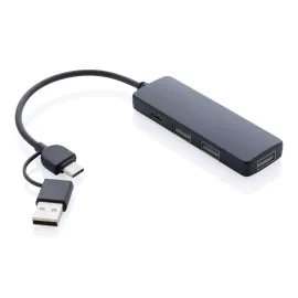 Puerto USB RCS de plástico reciclado con doble entrada