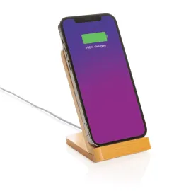 Support téléphone à induction 5W en bambou FSC