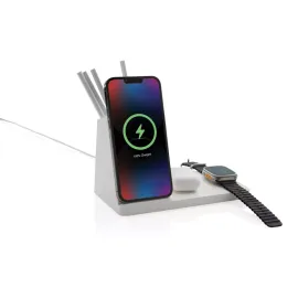 Caricatore wireless 3 in 1 Ontario in plastica riciclata RCS