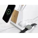 Ontario recycled plastic & bamboo 3-in-1 wireless charger