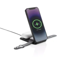 Caricatore wireless 15W magnetico 3in1 Swiss Peak in rPU RCS
