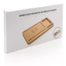 Organizador escritorio inalámbrico 5W de bambú