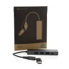 Hub Terra de aluminio reciclado  RCS con 3 puertos USB