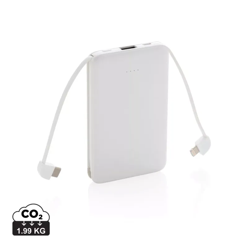 Batterie de secours 5000 mAh avec câbles intégrés