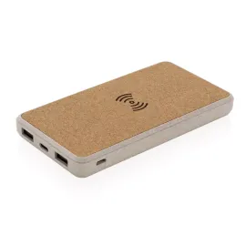 Cork and Wheat Straw 8.000 mAh 5W wireless powerbank