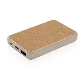 Powerbank tascabile 5.000 mAh in sughero e grano