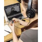 Over ear wired work headset