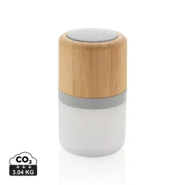 Altavoz Bambú 3W con luz cambiante